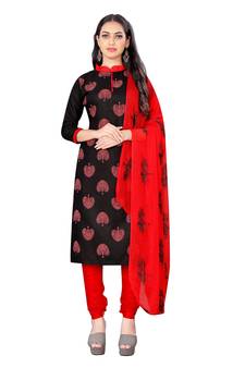 Black embroidered cotton salwar