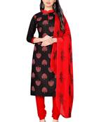 Black embroidered cotton salwar