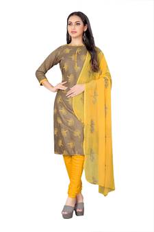 Beige embroidered cotton salwar