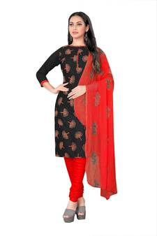 Black embroidered cotton salwar