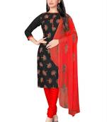 Black embroidered cotton salwar