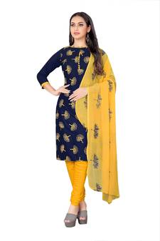 Blue embroidered cotton salwar