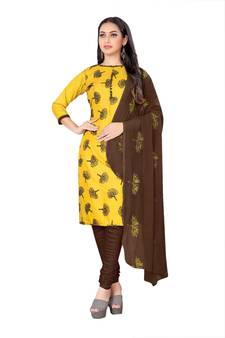 Yellow embroidered cotton salwar