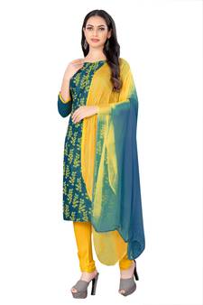 Blue embroidered cotton salwar