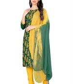 Green embroidered cotton salwar