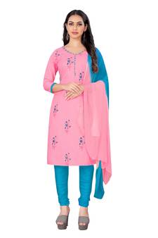 Pink embroidered cotton salwar