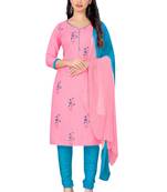 Pink embroidered cotton salwar