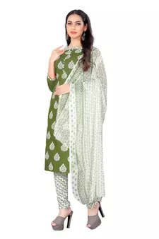 Green embroidered cotton salwar