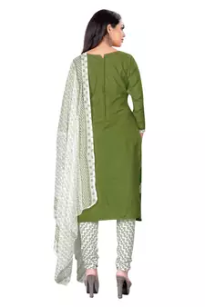 Green embroidered cotton salwar