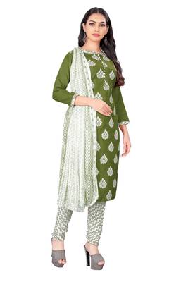 Green embroidered cotton salwar 4
