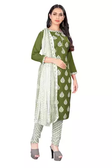 Green embroidered cotton salwar