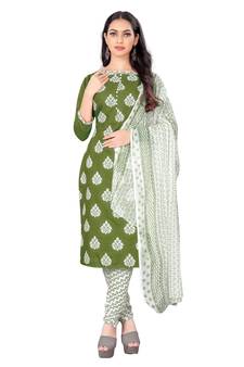Green embroidered cotton salwar