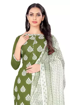Green embroidered cotton salwar