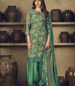 Green embroidered bemberg salwar