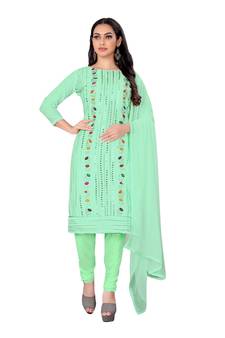 Green embroidered chanderi salwar