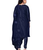 Blue embroidered organza salwar