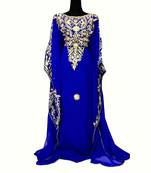 Royal Blue Georgette Aari Work Kaftan 