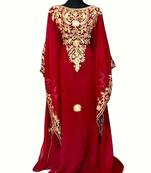 Red Georgette Aari Work Kaftan
