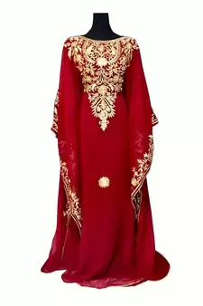 Red Georgette Aari Work Kaftan