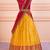 Yellow Pink Banarasi Silk Jequard Half Saree
