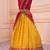 Yellow Pink Banarasi Silk Jequard Half Saree