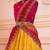 Yellow Pink Banarasi Silk Jequard Half Saree