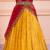 Yellow Pink Banarasi Silk Jequard Half Saree