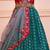 Rama Silver Jari Banarasi Silk Jequard Half Saree