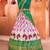 White pink Traditional Floral With Animal Digital Printed Half Saree