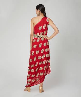 Red Dress With Belt 2
