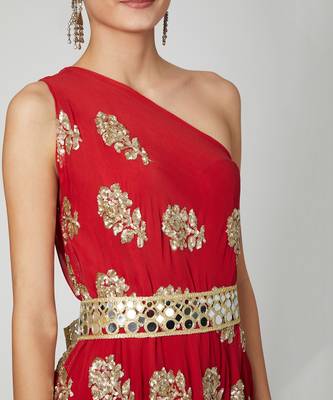 Red Dress With Belt 3
