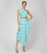 Turquoise Dress With Belt