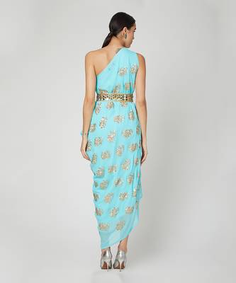 Turquoise Dress With Belt 2