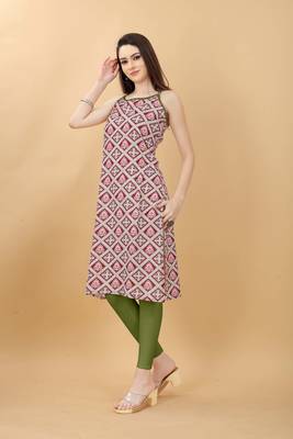 Maroon printed cotton cotton-kurtis 5