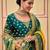 Yellow embroidered silk saree with blouse