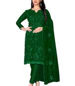 Green embroidered organza salwar