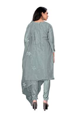 Grey embroidered organza salwar 4