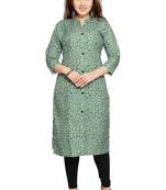 Samruddhi Women Green printed rayon ethnic-kurtis