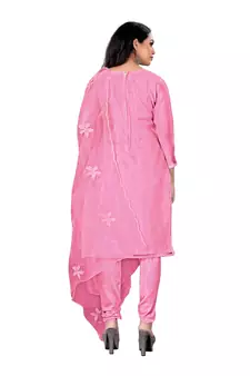Pink embroidered organza salwar