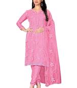 Pink embroidered organza salwar