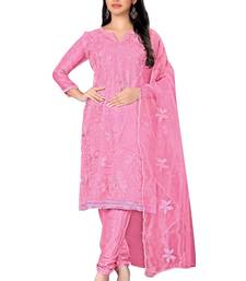 Pink embroidered organza salwar