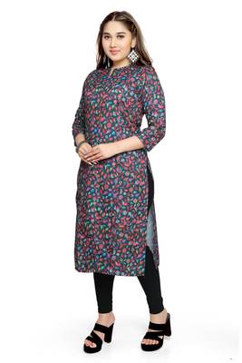 Samruddhi Women Blue printed rayon ethnic-kurtis 2