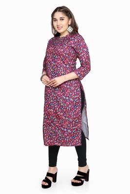 Samruddhi Women Pink printed rayon ethnic-kurtis 2