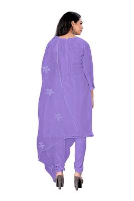 Purple embroidered organza salwar 4