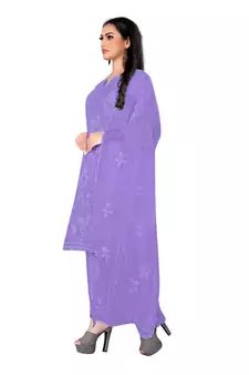 Purple embroidered organza salwar