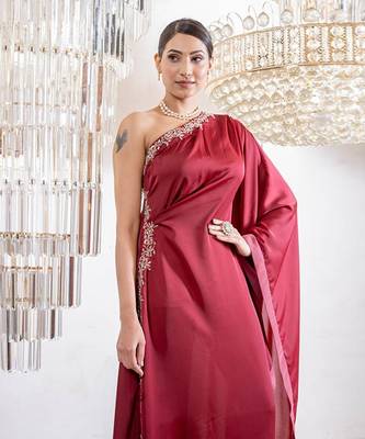 Sasha Maroon Kaftan Dress 2