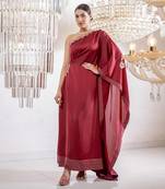 Sasha Maroon Kaftan Dress