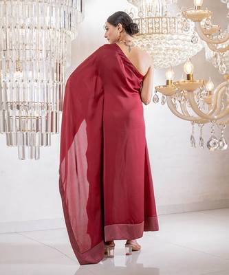 Sasha Maroon Kaftan Dress 3