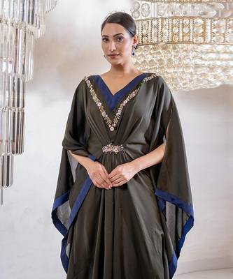Zia Green Blue Kaftan Dress 2