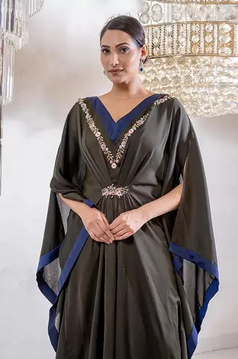 Zia Green Blue Kaftan Dress